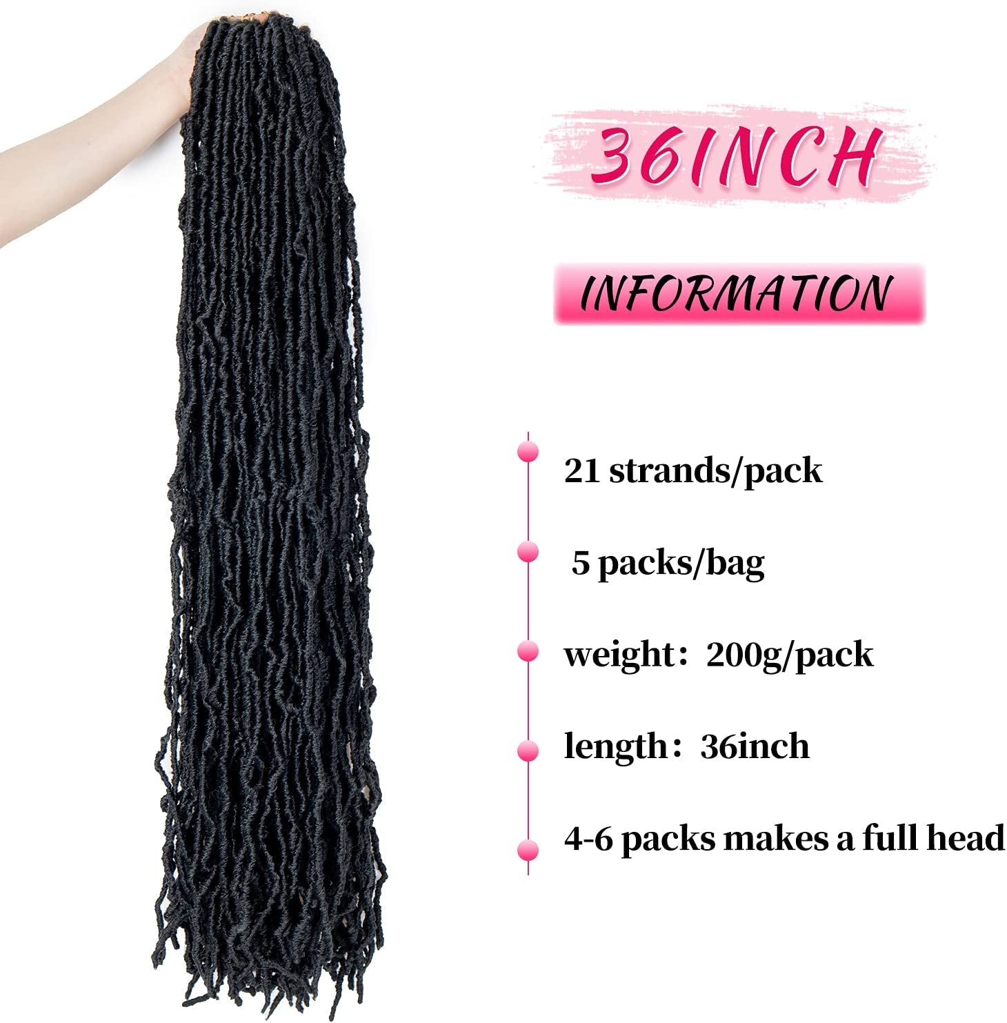 New Faux Locs 36 Inch Crochet Hair New Soft Locs 3 Packs/Lot Curly Wav –  Adamas Hair & extensions